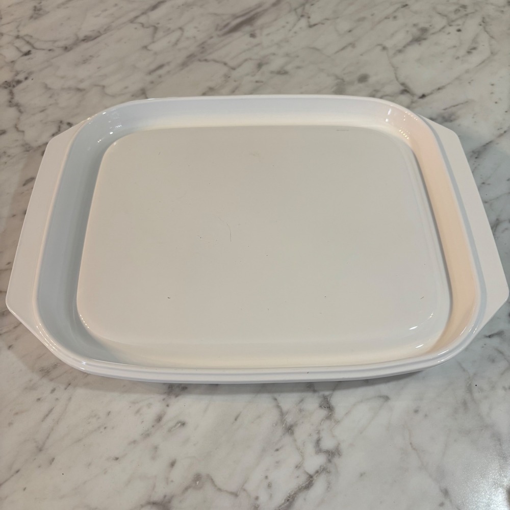 Vintage Litton Micro-Browner Microwave Browning Dish White Rectangular Platter